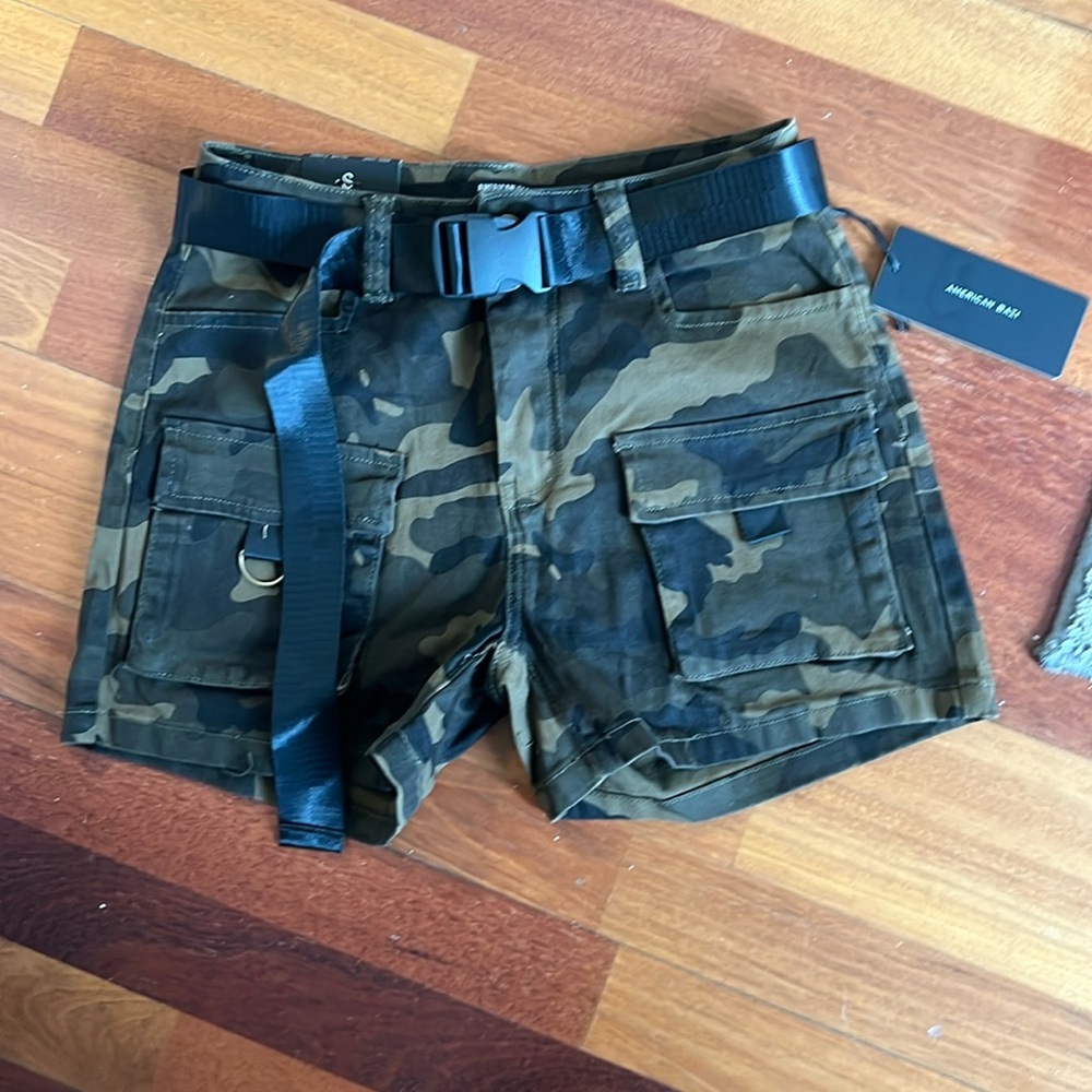 American Bazi Olive Camo Shorts NWT